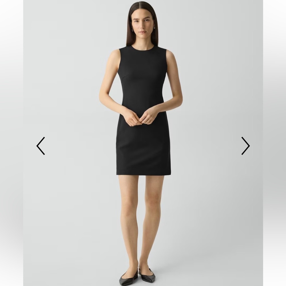 Theory Sleeveless Fitted black Dress in Good Wool